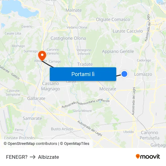 FENEGR? to Albizzate map