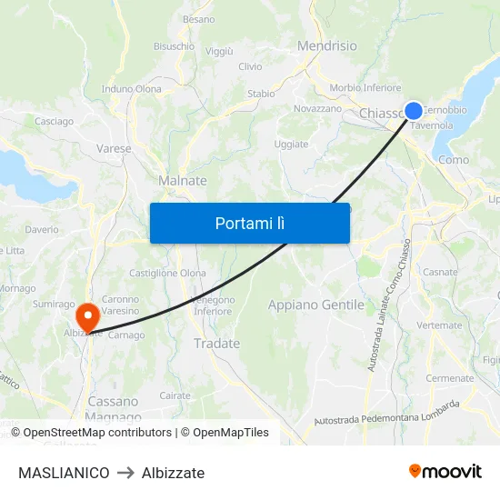 MASLIANICO to Albizzate map
