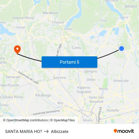 SANTA MARIA HO? to Albizzate map