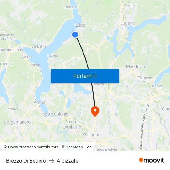 Brezzo Di Bedero to Albizzate map