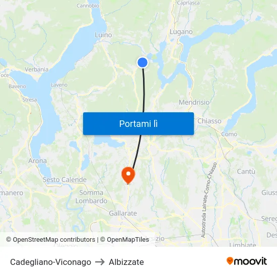 Cadegliano-Viconago to Albizzate map