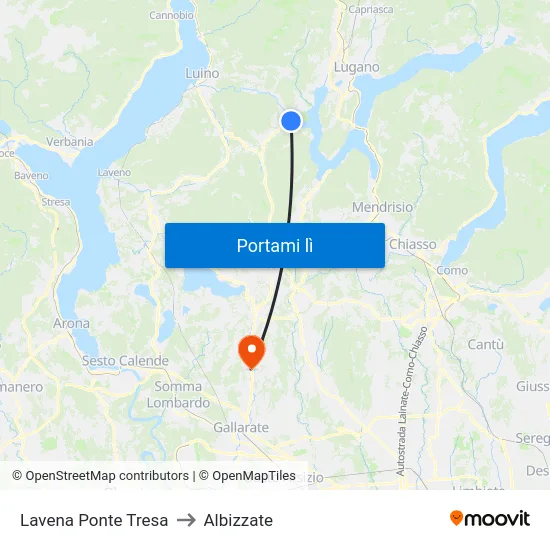 Lavena Ponte Tresa to Albizzate map