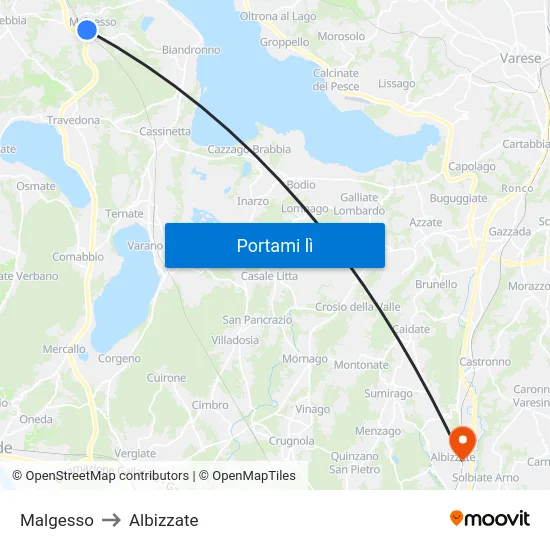 Malgesso to Albizzate map