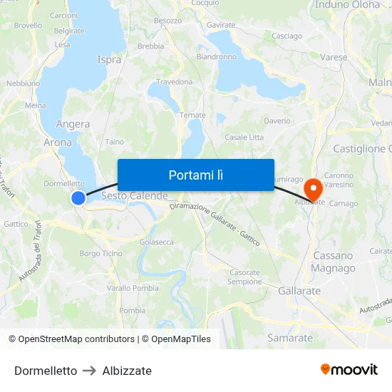 Dormelletto to Albizzate map
