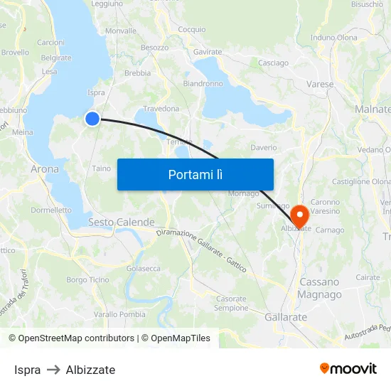 Ispra to Albizzate map