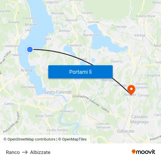 Ranco to Albizzate map