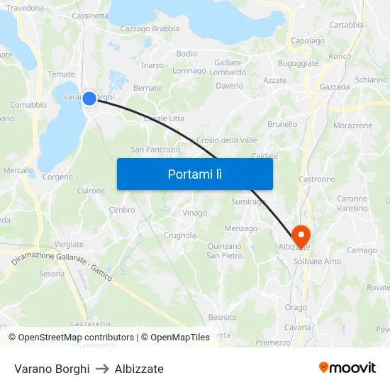 Varano Borghi to Albizzate map