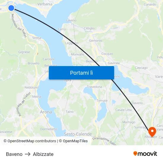 Baveno to Albizzate map