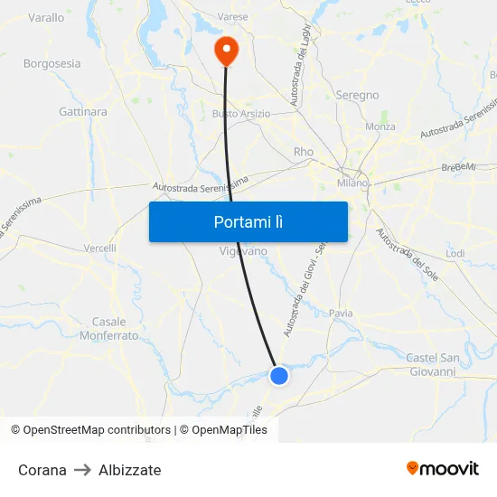 Corana to Albizzate map