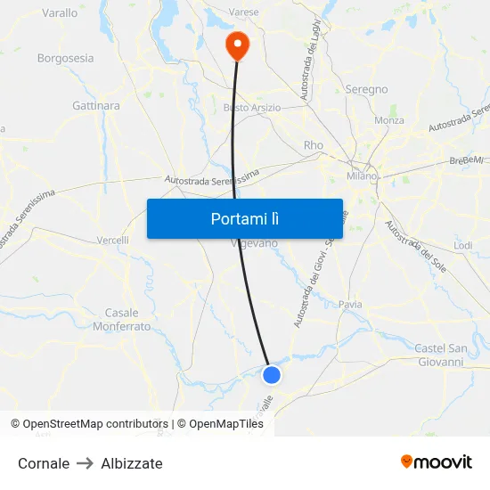Cornale to Albizzate map