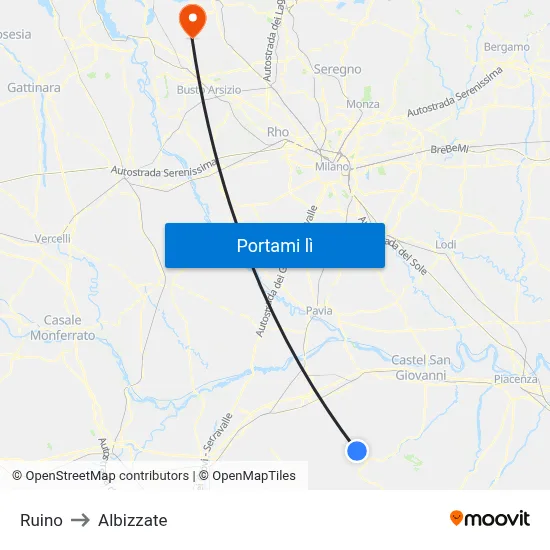 Ruino to Albizzate map