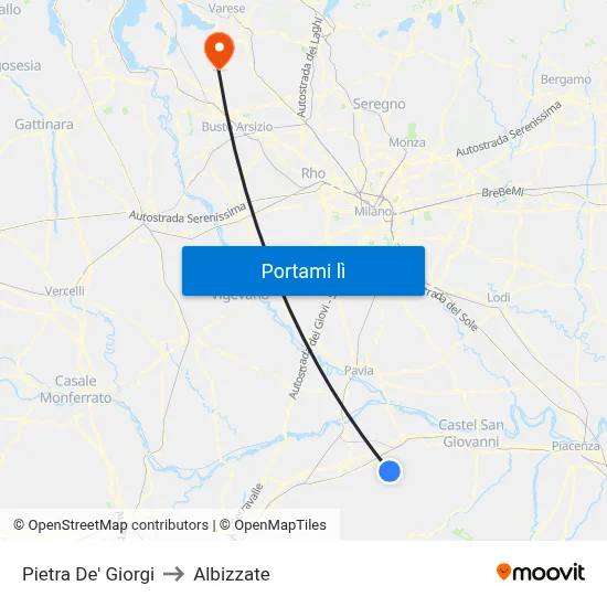 Pietra De' Giorgi to Albizzate map
