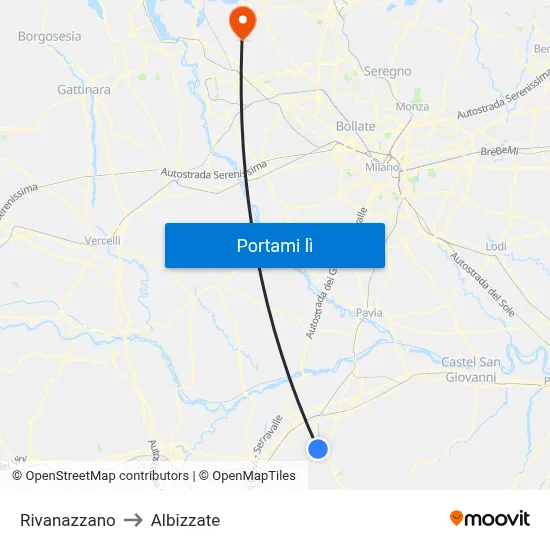 Rivanazzano to Albizzate map