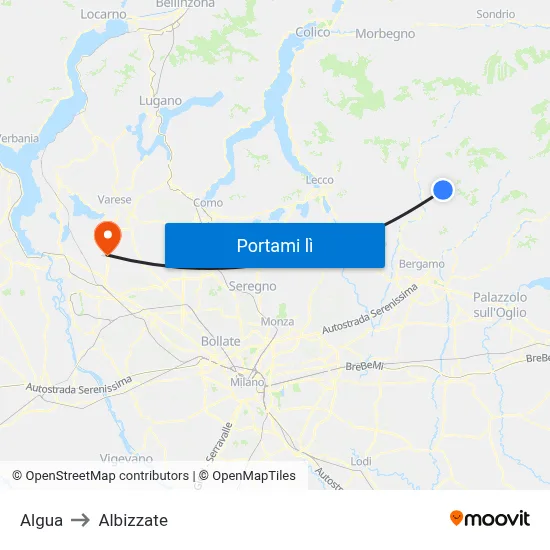 Algua to Albizzate map