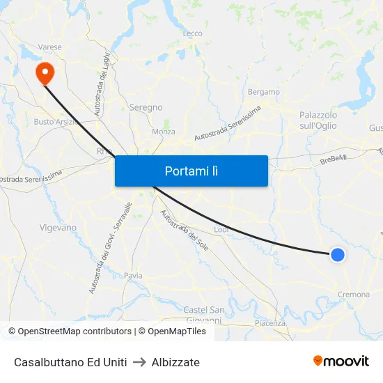 Casalbuttano Ed Uniti to Albizzate map