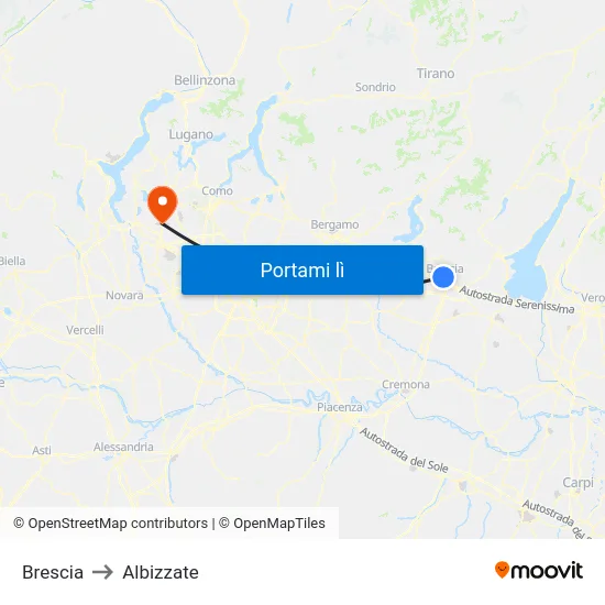 Brescia to Albizzate map
