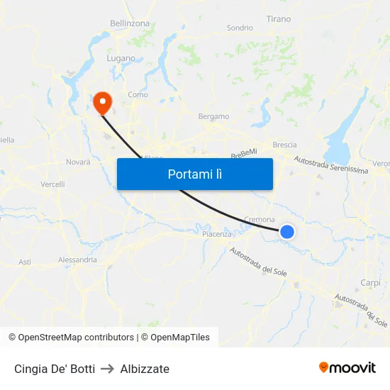 Cingia De' Botti to Albizzate map