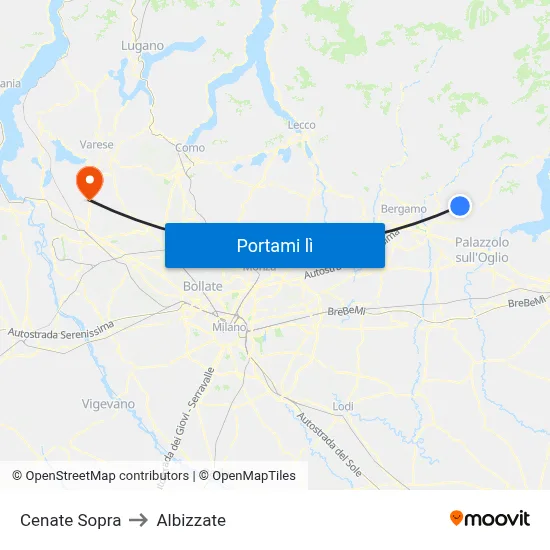 Cenate Sopra to Albizzate map