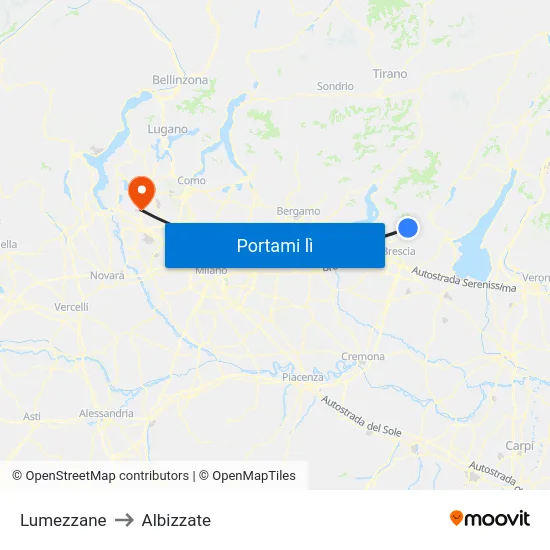 Lumezzane to Albizzate map