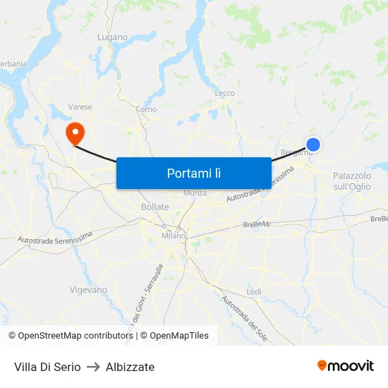 Villa Di Serio to Albizzate map