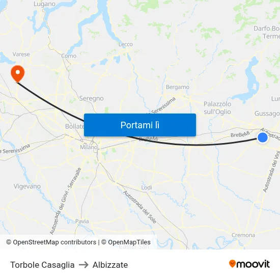 Torbole Casaglia to Albizzate map