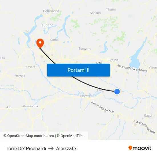 Torre De' Picenardi to Albizzate map