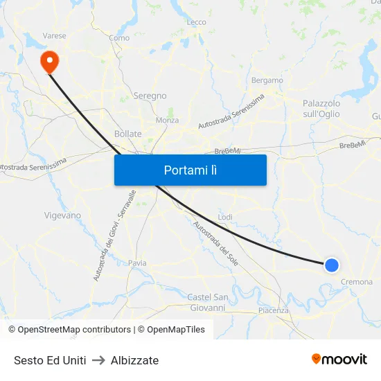 Sesto Ed Uniti to Albizzate map