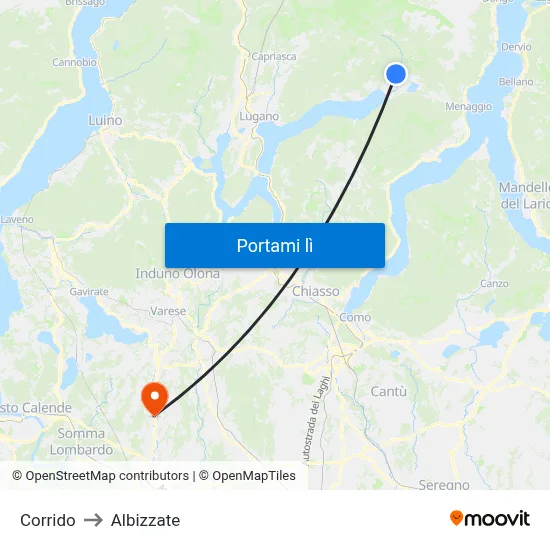 Corrido to Albizzate map