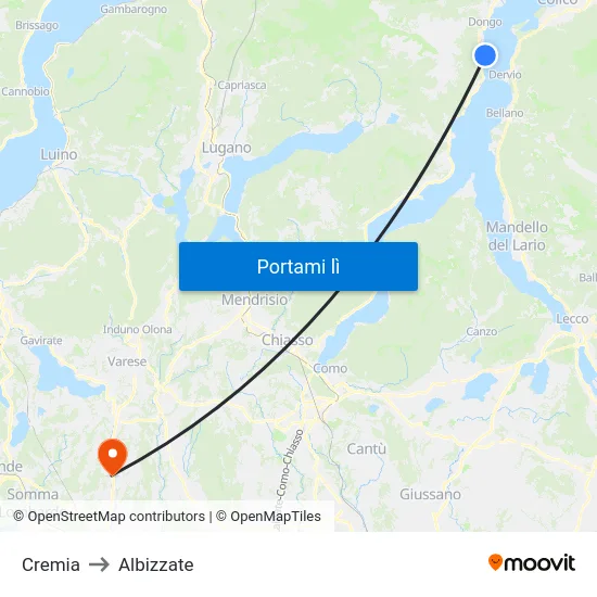 Cremia to Albizzate map