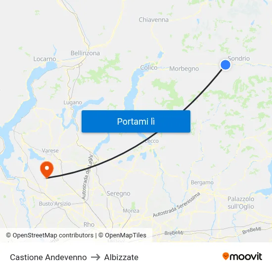 Castione Andevenno to Albizzate map