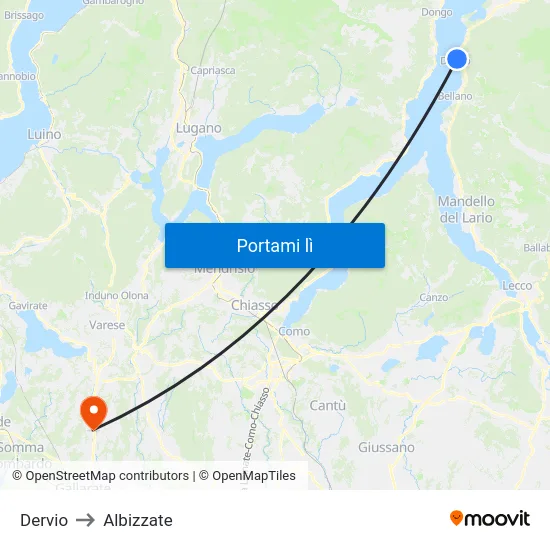 Dervio to Albizzate map