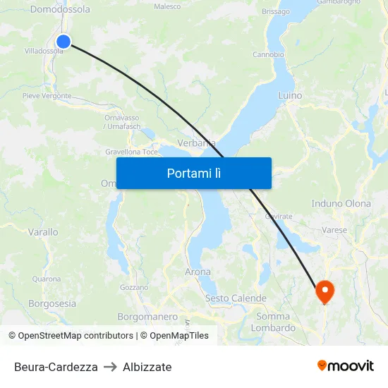 Beura-Cardezza to Albizzate map