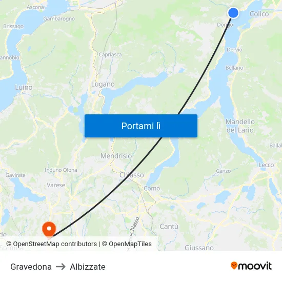 Gravedona to Albizzate map