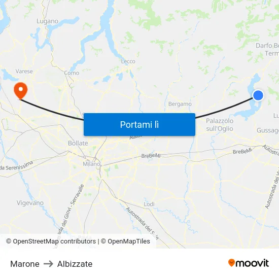 Marone to Albizzate map