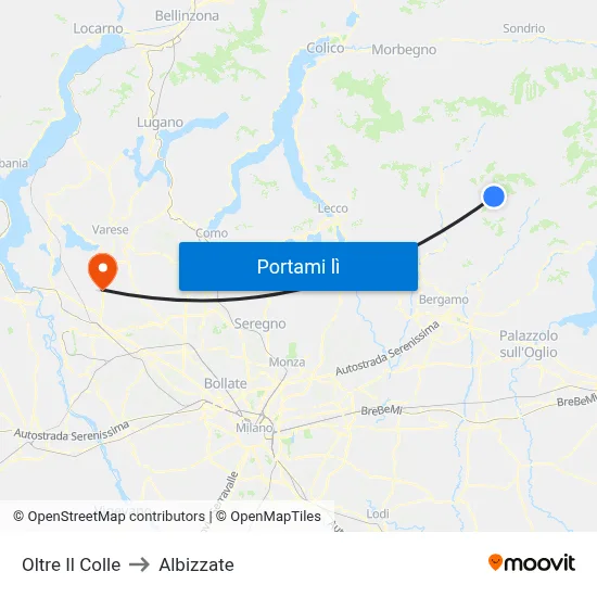 Oltre Il Colle to Albizzate map