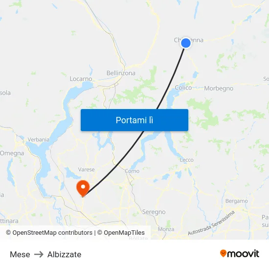 Mese to Albizzate map