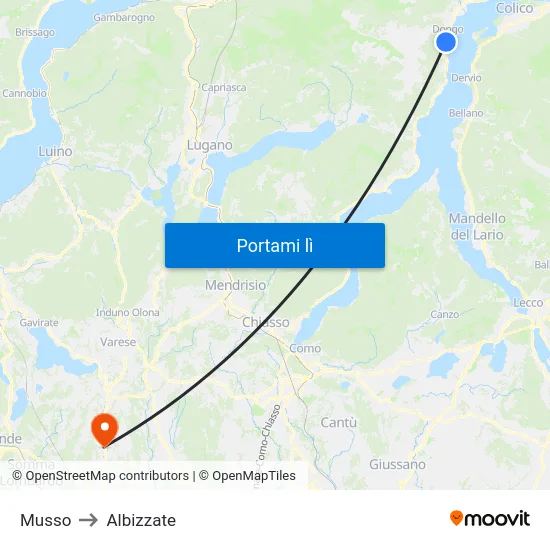 Musso to Albizzate map