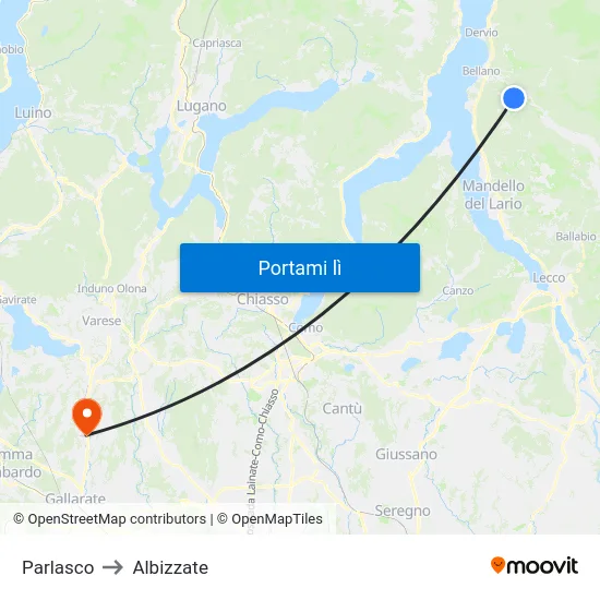 Parlasco to Albizzate map