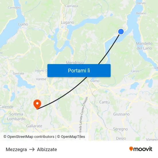 Mezzegra to Albizzate map