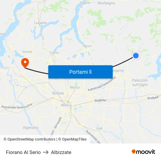 Fiorano Al Serio to Albizzate map