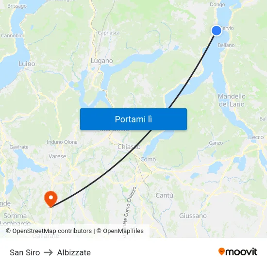 San Siro to Albizzate map