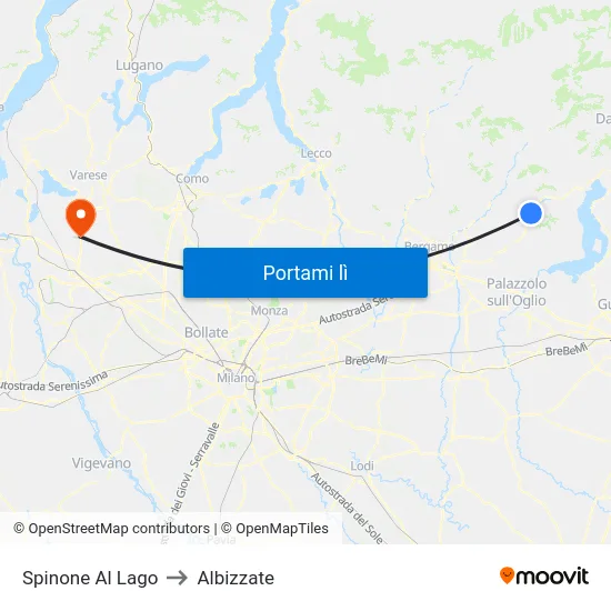 Spinone Al Lago to Albizzate map