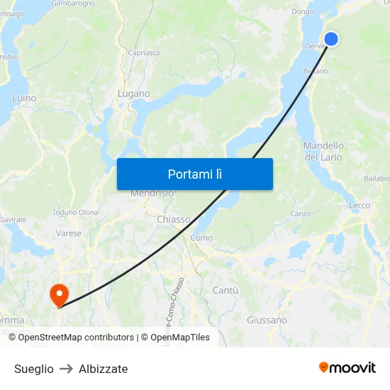 Sueglio to Albizzate map