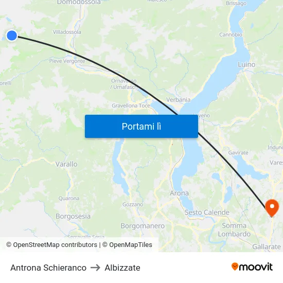 Antrona Schieranco to Albizzate map
