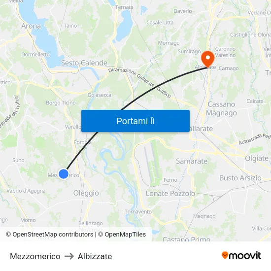 Mezzomerico to Albizzate map