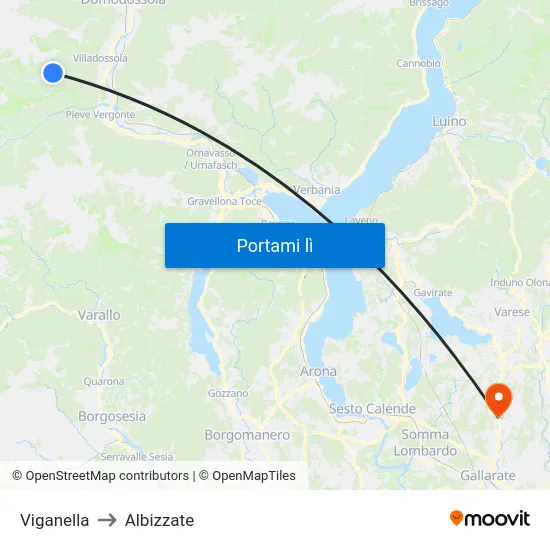 Viganella to Albizzate map