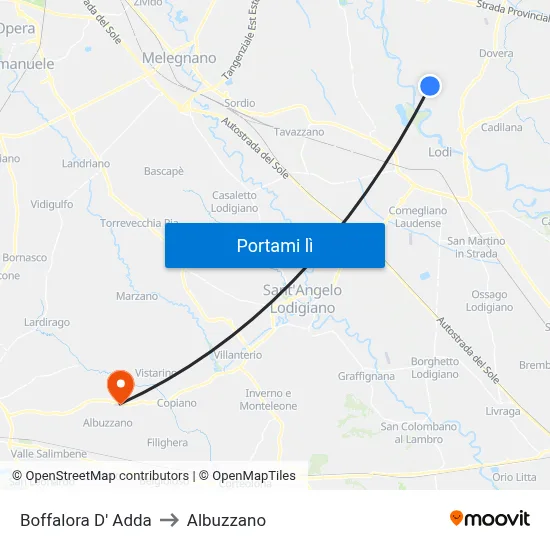 Boffalora D' Adda to Albuzzano map