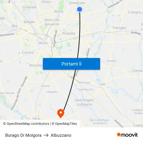 Burago Di Molgora to Albuzzano map