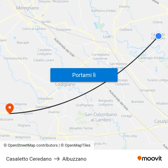 Casaletto Ceredano to Albuzzano map