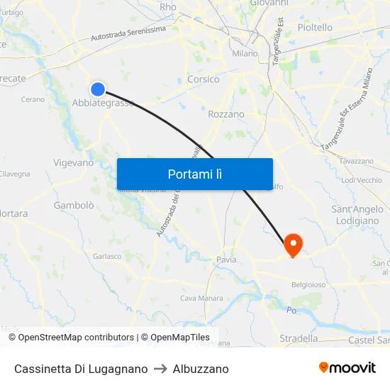 Cassinetta Di Lugagnano to Albuzzano map